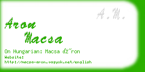 aron macsa business card